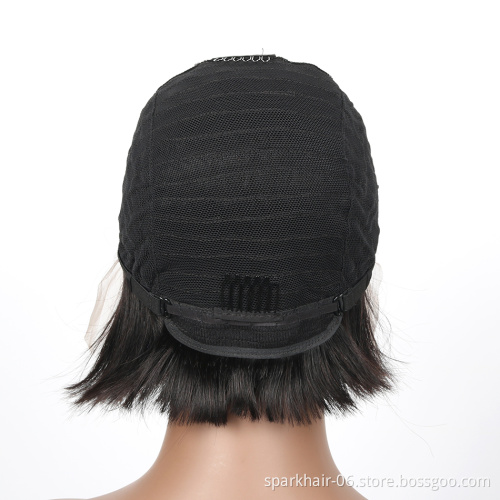 Perruque Pixie Cut Wig Human Hair Curly Bob Short Pixie Cut Lace Wig Bleached Knots Lace Frontal 13x4 Pixie Wig With Baby Hair
